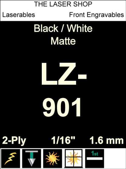 Laser Engavable Exterior Black / White Matte two-ply acrylic